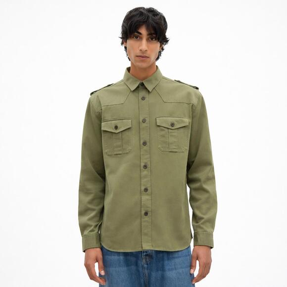 The Kooples Other - The Kooples Khaki Officer Style Shirt Jacket Men’s Size Small NWT MRSP $395